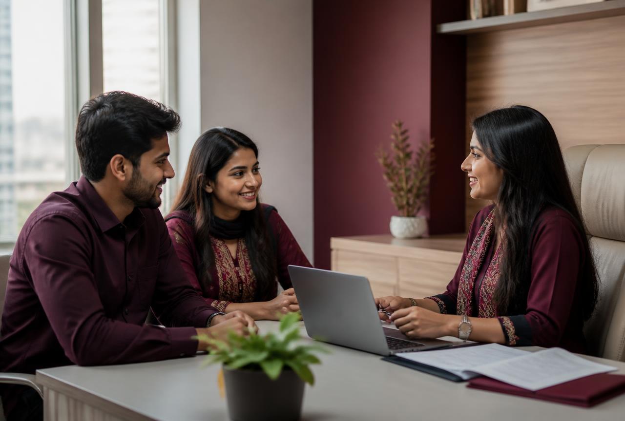 A student couple in a free counselling session with an MSW counsellor